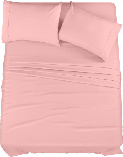 Picture of Utopia Bedding Queen Bed Sheets Set - 4 Piece Bedding - Brushed Microfiber - Shrinkage and Fade Resistant - Easy Care (Queen, Pink)