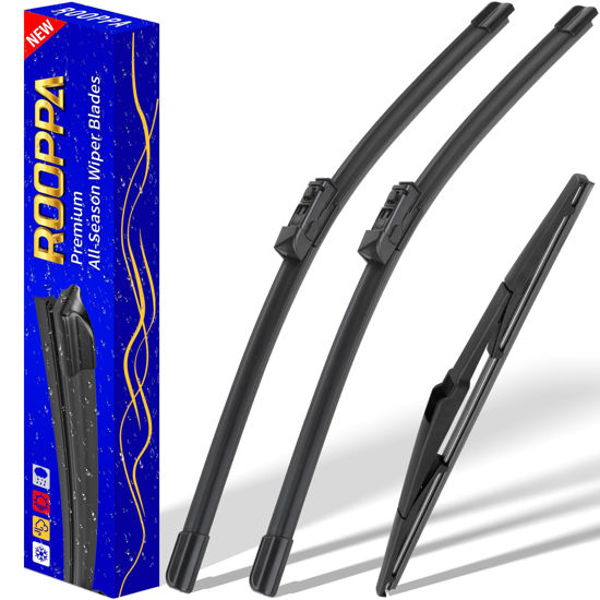 Picture of 3 wipers Replacement for 2017-2022 2023 Mazda CX-5 2017-2022 2023 Mazda CX-9, Windshield Wiper Blades Original Equipment Replacement - 24"/18"/14" (Set of 3)
