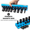 Picture of NEIKO 03975A Magnetic Socket Holder, 1/2” Drive, 10mm-27mm, Shallow & Deep Sockets Tray, Metric Socket Set Organizer, Socket Organizers for Toolboxes Trays, Scratch Free Mounting, High Visibility