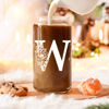 Picture of Coolife Initial Glass Cup, Monogrammed Gifts for Women, 16 oz Glass Cups w/Lids Straws, Iced Coffee, Smoothie Beer Glass Tumbler w/Straw Lid, Personalized Christmas, Birthday Gifts for Her Mom Friend