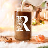 Picture of Coolife Initial Glass Cup, Monogrammed Gifts for Women, 16 oz Glass Cups w/Lids Straws, Iced Coffee, Smoothie Beer Glass Tumbler w/Straw Lid, Personalized Christmas, Birthday Gifts for Her Mom Friend