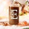 Picture of Coolife Initial Glass Cup, Monogrammed Gifts for Women, 16 oz Glass Cups w/Lids Straws, Iced Coffee, Smoothie Beer Glass Tumbler w/Straw Lid, Personalized Christmas, Birthday Gifts for Her Mom Friend