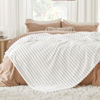 Picture of Bedsure Full Size Blanket for Bed - GentleSoft Cozy Soft Blankets for Women, Cute Large Fleece Throws for Girls, Off White, 84x90 Inches