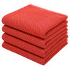 Picture of Homaxy 100% Cotton Waffle Weave Kitchen Dish Towels, Ultra Soft Absorbent Quick Drying Cleaning Towel, 13x28 Inches, 4-Pack, Brick Red