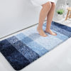 Picture of OLANLY Bathroom Rug Mat 44x24, Extra Soft and Absorbent Microfiber Bath Rugs, Non-Slip Plush Shaggy Bath Carpet Runner, Machine Wash Dry, Bath Mats for Bathroom Floor, Tub and Shower, Navy