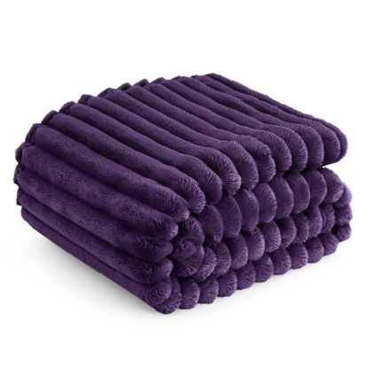 Picture of Bedsure Purple Twin Blanket for Bed - Super Soft Cozy Blankets for Women, Cute Large Blanket for Girls, 66x90 Inches