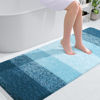 Picture of OLANLY Bathroom Rug Mat 59x24, Extra Soft and Absorbent Microfiber Bath Rugs, Non-Slip Plush Shaggy Bath Carpet, Machine Wash Dry, Bath Mats for Bathroom Floor, Tub and Shower, Peacock Blue