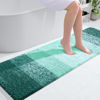 Picture of OLANLY Bathroom Rug Mat 59x17, Extra Soft and Absorbent Microfiber Bath Rugs, Non-Slip Plush Shaggy Bath Carpet, Machine Wash Dry, Bath Mats for Bathroom Floor, Tub and Shower, Blackish Green