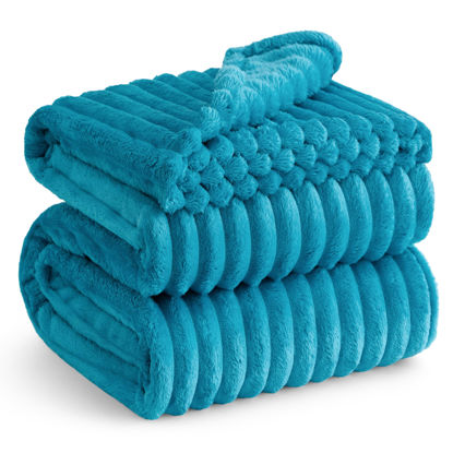 Picture of Bedsure Teal Full Blanket for Bed - Super Soft Cozy Blankets for Women, Cute Large Blanket for Girls, 84x90 Inches
