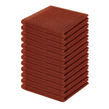 Picture of Homaxy 100% Cotton Waffle Weave Kitchen Dish Cloths, Ultra Soft Absorbent Quick Drying Dish Towels, 12 x 12 Inches, 12-Pack, Rust