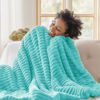 Picture of Bedsure Blue Fog Fleece Blanket for Couch - GentleSoft Cozy Soft Blankets for Women, Cute Small Throws for Girls, 50x60 Inches