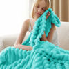 Picture of Bedsure Blue Fog Fleece Blanket for Couch - GentleSoft Cozy Soft Blankets for Women, Cute Small Throws for Girls, 50x60 Inches
