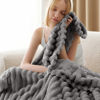 Picture of Bedsure Frost Gray Twin Blanket for Bed - Super Soft Cozy Blankets for Women, Cute Large Blanket for Girls, 66x90 Inches