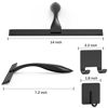 Picture of All-Purpose Stainless Steel Shower Squeegee for Shower Doors with 2 Adhesive Hooks, Bathroom Cleaner Tool Household Window Mirror Squeegee for Home Cleaning, Glass Door, Tile Wall, Car, 14 Inch Black
