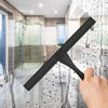 Picture of All-Purpose Stainless Steel Shower Squeegee for Shower Doors with 2 Adhesive Hooks, Bathroom Cleaner Tool Household Window Mirror Squeegee for Home Cleaning, Glass Door, Tile Wall, Car, 14 Inch Black