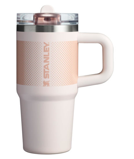 Picture of Stanley Quencher ProTour Flip Straw Tumbler with Leakproof Lid 14 oz | Built-In Straw & Handle | Cupholder Compatible for Travel | Insulated Stainless Steel Cup | BPA-Free | Rose Quartz Fade