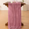 Picture of Socomi Fall Thanksgiving Table Runner Cheesecloth Table Runner 120 inch 10FT Boho Rustic Gauze Table Runner for Wedding Party Baby Shower Fall Decor Mauve 3pcs