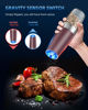 Picture of Sweet Alice Gravity Electric Pepper and Salt Grinder Set, Adjustable Coarseness, Battery Powered with LED Light, One Hand Automatic Operation, rose Red, 2 Pack