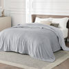 Picture of Bedsure Fleece Blanket California King Light Grey - Lightweight Plush Fuzzy Cozy Soft Bed Blanket, 102x96 inches