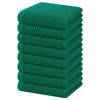 Picture of Homaxy 100% Cotton Waffle Weave Kitchen Dish Towels, Ultra Soft Absorbent Quick Drying Cleaning Towel, 13 x 28 Inches, 8-Pack, Dark Green