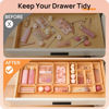 Picture of Vtopmart 25 PCS Plastic Drawer Organizers Set, 4-Size Versatile Bathroom and Vanity Drawer Organizer Trays, Storage Bins for Makeup, Bedroom, Kitchen Gadgets Utensils and Office