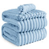 Picture of Bedsure Blue Fleece Blanket for Couch - GentleSoft Cozy Soft Blankets for Women, Cute Small Throws for Girls, Light Blue, 108x90 Inches