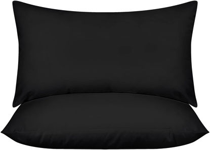 Picture of Utopia Bedding Throw Pillows Insert (Pack of 2, Black) - 12 x 20 Inches Bed and Couch Pillows - Indoor Decorative Pillows