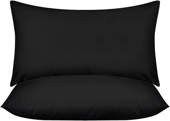 Picture of Utopia Bedding Throw Pillows Insert (Pack of 2, Black) - 12 x 20 Inches Bed and Couch Pillows - Indoor Decorative Pillows