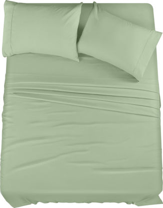 Picture of Utopia Bedding King Bed Sheets Set - 4 Piece Bedding - Brushed Microfiber - Shrinkage and Fade Resistant - Easy Care (King, Sage)