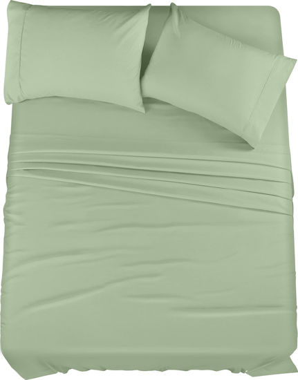 Picture of Utopia Bedding King Bed Sheets Set - 4 Piece Bedding - Brushed Microfiber - Shrinkage and Fade Resistant - Easy Care (King, Sage)