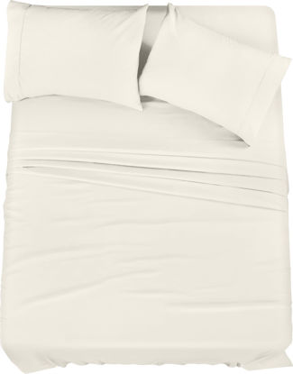 Picture of Utopia Bedding Queen Bed Sheets Set - 4 Piece Bedding - Brushed Microfiber - Shrinkage and Fade Resistant - Easy Care (Queen, Ivory)