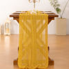Picture of Socomi Gold Yellow Table Runner Spring Easter Cheesecloth Table Runner 120 inch Cheese Cloth Runner 10FT Boho Rustic Gauze Table Runner for Wedding Party Baby Shower Birthday Decor