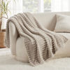 Picture of Bedsure Throw Blanket for Couch - GentleSoft Cozy Soft Blankets for Women, Cute Small Fleece Throws for Girls, Linen, 50x70 Inches