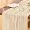Picture of Socomi Beige Cheesecloth Table Runner Spirng Easter 120 inch Cheese Cloth Runner 10FT Boho Rustic Gauze Table Runner for Wedding Party Baby Shower Decor