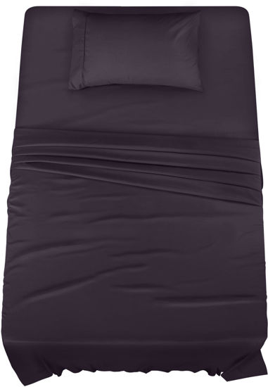 Picture of Utopia Bedding Twin Bed Sheets Set - 3 Piece Bedding - Brushed Microfiber - Shrinkage and Fade Resistant - Easy Care (Twin, Purple)