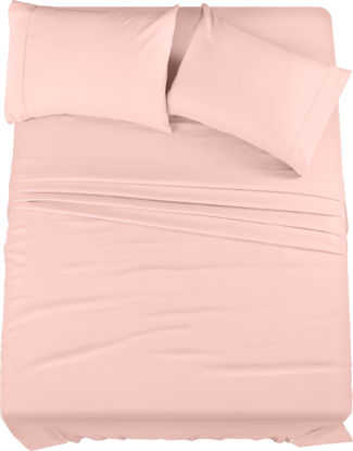 Picture of Utopia Bedding Queen Bed Sheets Set - 4 Piece Bedding - Brushed Microfiber - Shrinkage and Fade Resistant - Easy Care (Queen, Pale Pink)