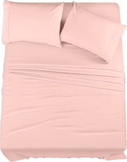 Picture of Utopia Bedding Queen Bed Sheets Set - 4 Piece Bedding - Brushed Microfiber - Shrinkage and Fade Resistant - Easy Care (Queen, Pale Pink)