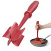 Picture of Meat Chopper, Hamburger Chopper, Premium Heat Resistant Masher and Smasher for Hamburger Meat, Ground Beef, Ground Turkey and More, Nylon Ground Beef Chopper Tool and Meat Fork, Mix Chopper-Red