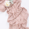 Picture of Socomi Fall Thanksgiving Table Runner Cheesecloth Table Runner 120 inch 10FT Boho Rustic Gauze Table Runner for Wedding Party Baby Shower Fall Decor Dusty Pink 15pcs