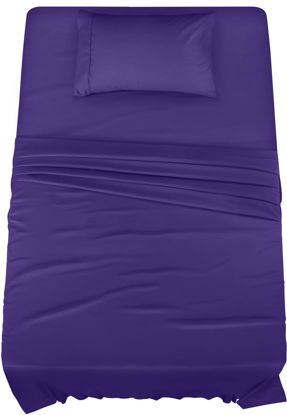 Picture of Utopia Bedding Twin Bed Sheets Set - 3 Piece Bedding - Brushed Microfiber - Shrinkage and Fade Resistant - Easy Care (Twin, Egg Plant)