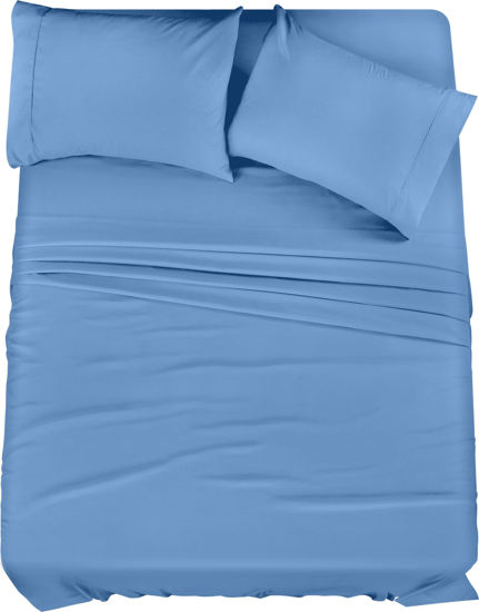Picture of Utopia Bedding Full Bed Sheets Set - 4 Piece Bedding - Brushed Microfiber - Shrinkage and Fade Resistant - Easy Care (Full, Dutch Blue)