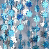 Picture of GREATRIL Silver Blue Snowflake Fringe Curtain Winter Onederland Streamers Backdrop with Sparkling Snowflake for Christmas Birthdays Party Decoration -3.2ft x 6.5ft - 2 Pack
