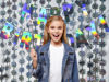 Picture of GREATRIL Silver Blue Snowflake Fringe Curtain Winter Onederland Streamers Backdrop with Sparkling Snowflake for Christmas Birthdays Party Decoration -3.2ft x 6.5ft - 2 Pack