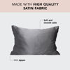 Picture of Kitsch Satin Pillowcase with Zipper for Hair and Skin, Softer Than Silk Pillow Cases, 2 Pack Cooling Pillow Covers, Machine Washable, Wrinkle-Free Satin King Size Pillow Cases Set of 2, 19x36 Charcoal