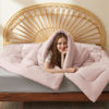 Picture of Bedsure Comforter Duvet Insert - Quilted Comforters Full Size, All Season Duvet, Down Alternative Bedding Comforter with Tabs(Pink,Full 86"x82")