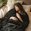 Picture of Bedsure Fleece Bed Blankets Full Size Black - Soft Lightweight Plush Fuzzy Cozy Luxury Blanket Microfiber, 84x90 inches
