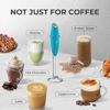 Picture of Zulay Kitchen Powerful Milk Frother Wand - Ultra Fast Handheld Drink Mixer - Electric Whisk Foam Maker for Coffee, Lattes, Cappuccino, Frappe, Matcha & Coffee Creamer - Milk Boss Blue Teal