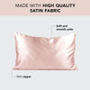 Picture of Kitsch Satin Pillowcase with Zipper for Hair and Skin, Softer Than Silk Pillow Cases, 2 Pack Cooling Pillow Covers, Machine Washable, Wrinkle-Free Satin King Size Pillow Cases Set of 2, 19"x36", Blush