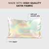 Picture of Kitsch Satin Pillowcase with Zipper for Hair and Skin Queen Size, Softer Than Silk Pillow Cases, 2 Pack Cooling Pillow Covers, Machine Washable, Satin Pillow Cases Standard Size Set of 2 19"x26", Aura