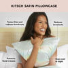 Picture of Kitsch Satin Pillowcase with Zipper for Hair and Skin Queen Size, Softer Than Silk Pillow Cases, 2 Pack Cooling Pillow Covers, Machine Washable, Satin Pillow Cases Standard Size Set of 2 19"x26", Aura
